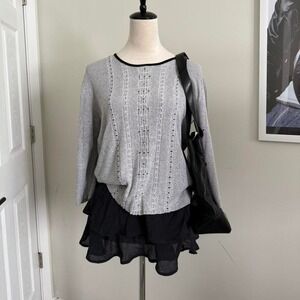 Vintage Evan Picone 90's Grey sweater with black trim